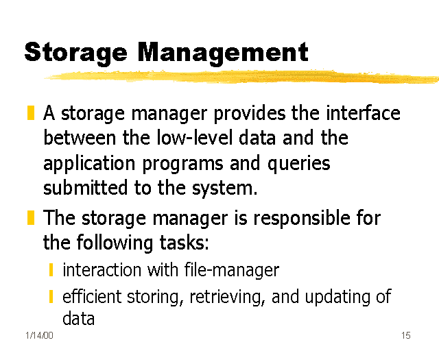 Storage Management The Issues The Options And