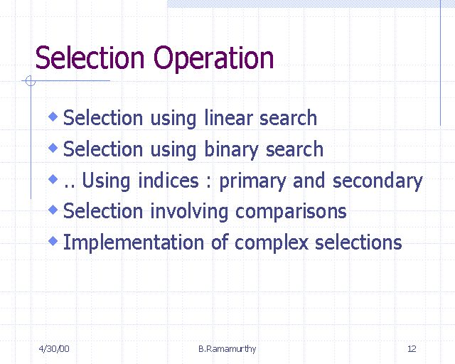 Selection Operation