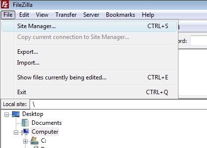 filezilla sftp server setup over vpn