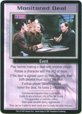 Babylon 5 CCG Psi-Corps Promo Card A Meeting of Minds Used Played Inquest #47 