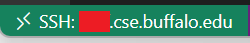 A green button that shows SSH: minsky.cse.buffalo.edu